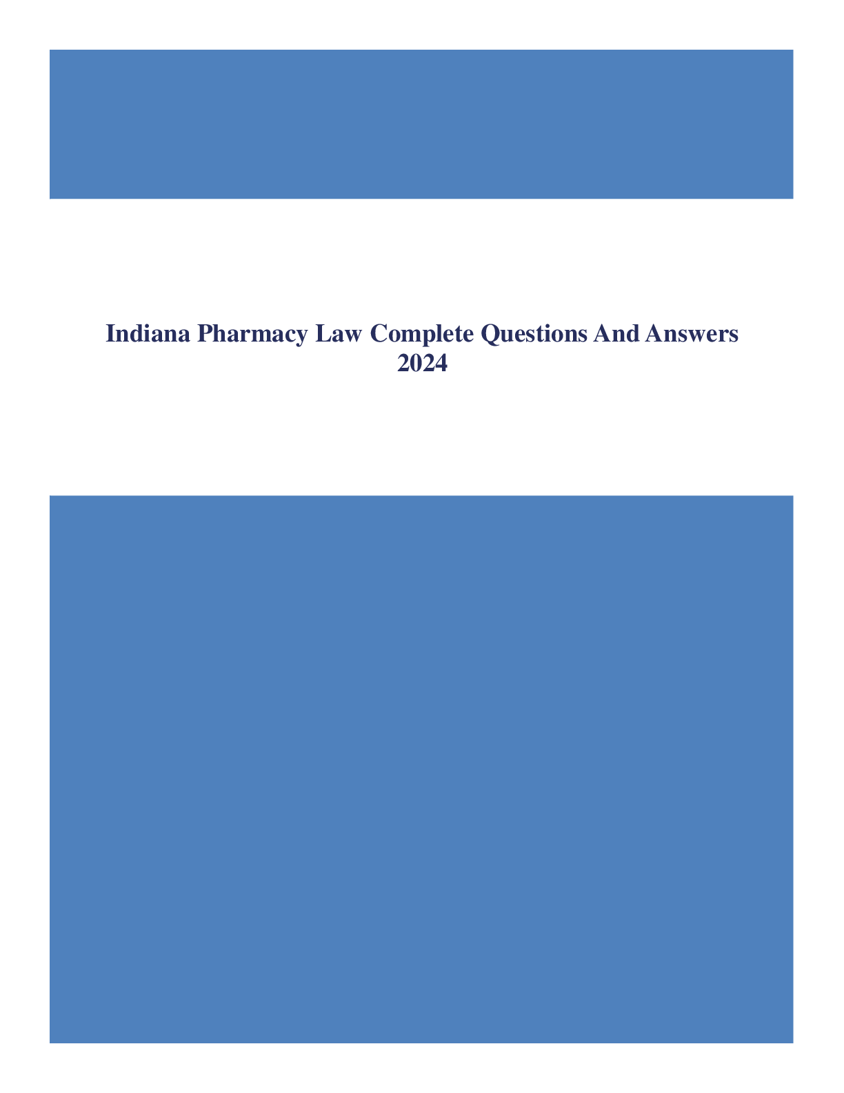 Preview image for Indiana Pharmacy Law Complete Questions And Answers 2024