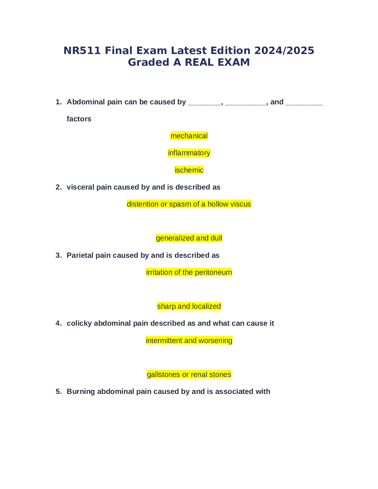 Recommended document preview for NR511 Final Exam Latest Edition 2024-2025 Graded A REAL EXAM