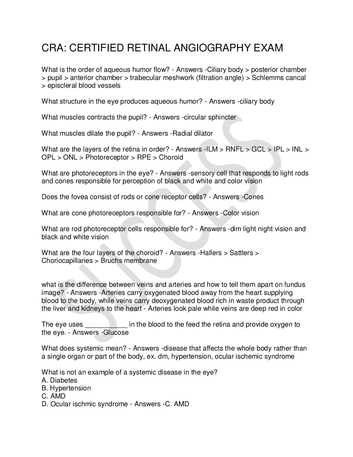 Preview image for CRA: CERTIFIED RETINAL ANGIOGRAPHY EXAM