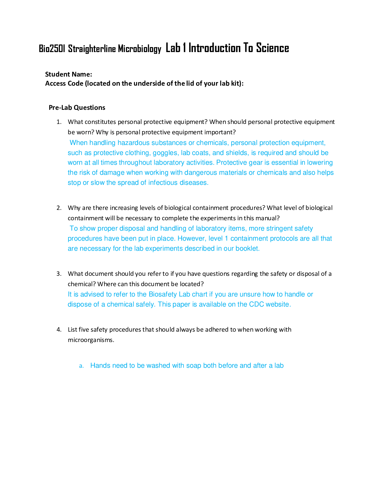 Preview image for Bio250l Straighterline Microbiology  Lab 1 Introduction To Science