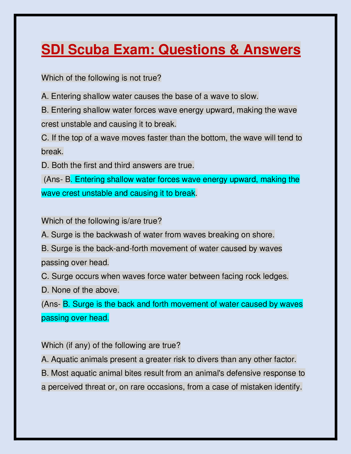 Preview image for SDI Scuba Exam: 100 % Verified Questions & Answers: Guaranteed APlus Guide