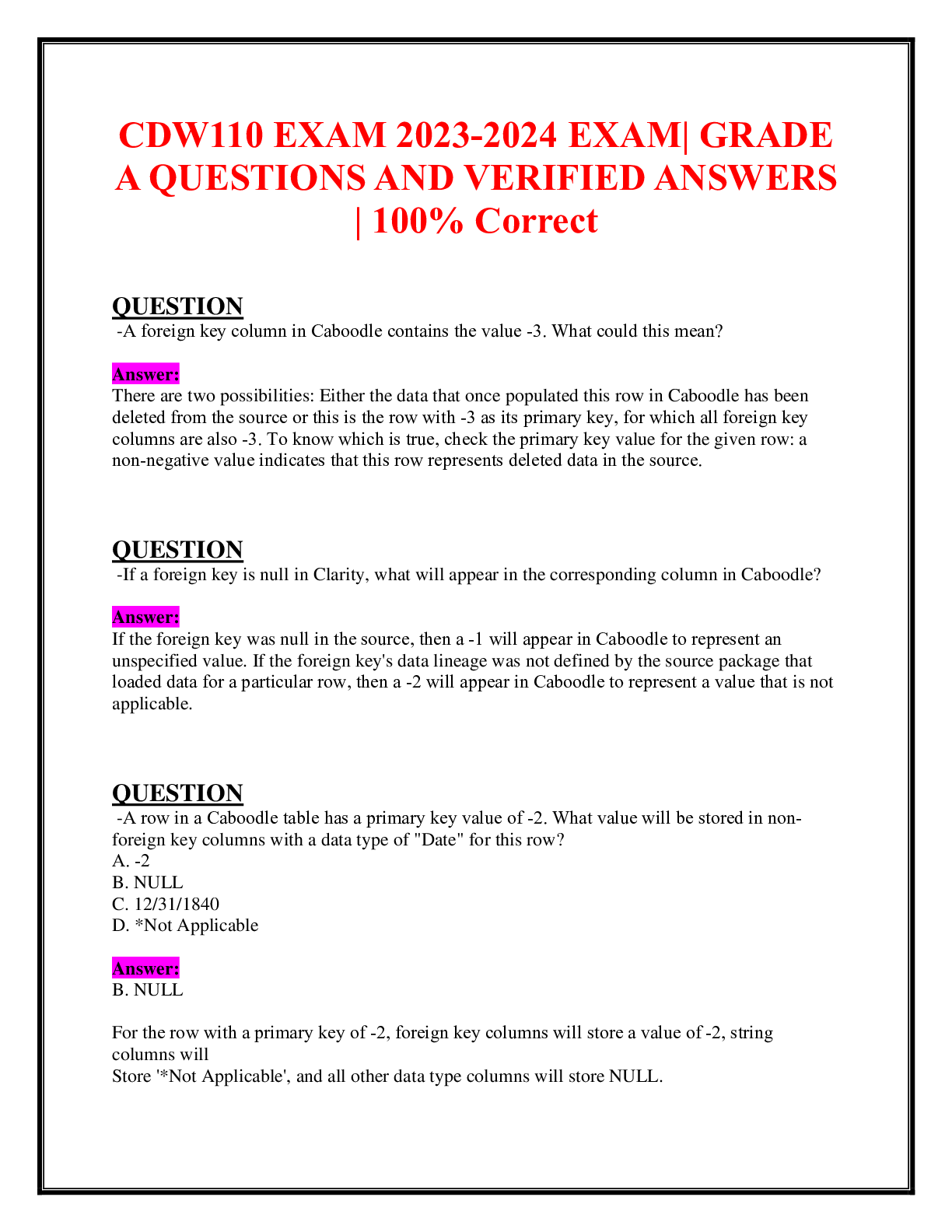 Preview image for FULL CDW110 EXAM 2023-2024! 100% CORRECT ANSWERS