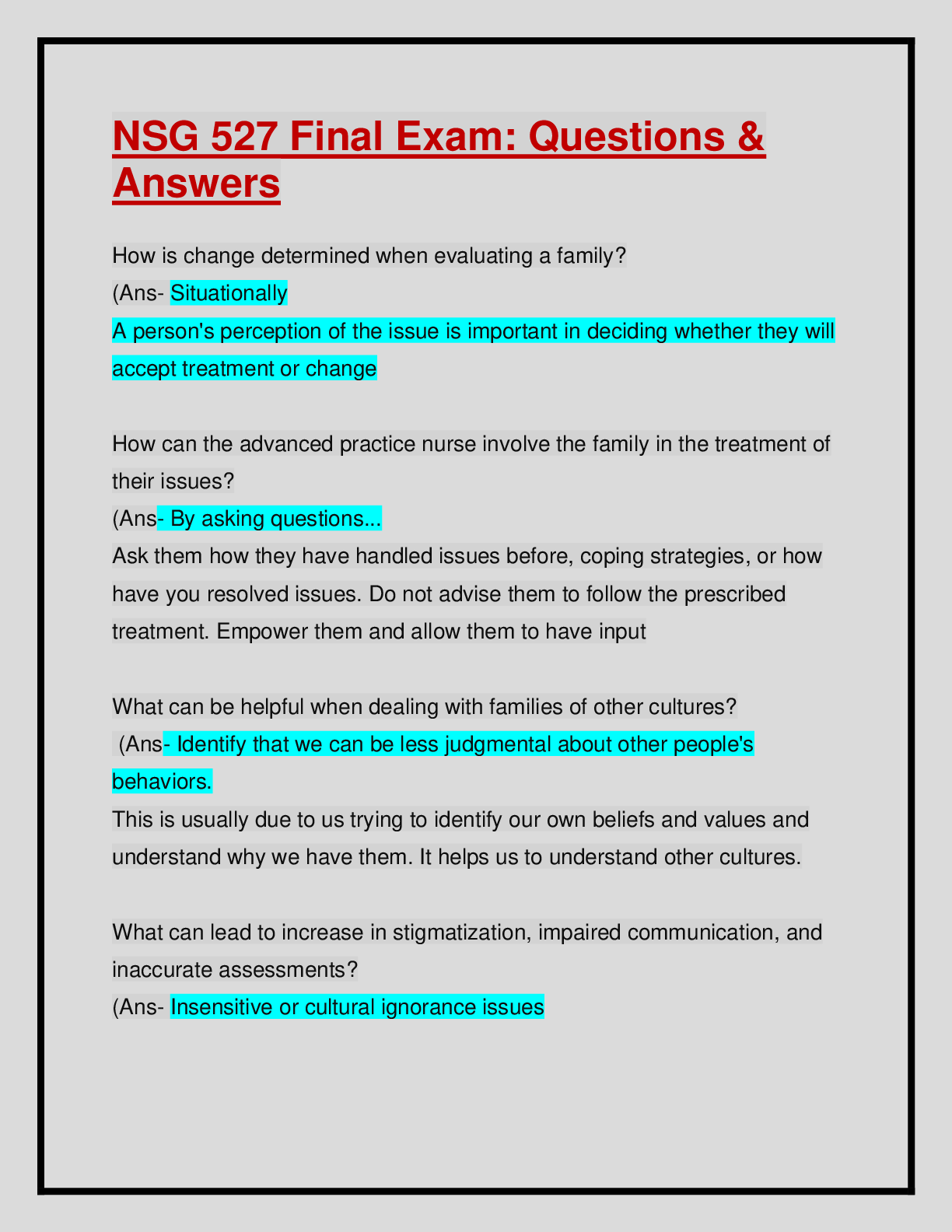 Preview image for NSG 527 Final Exam: Questions & Answers: 100% Verified : Guaranteed APlus Score solution