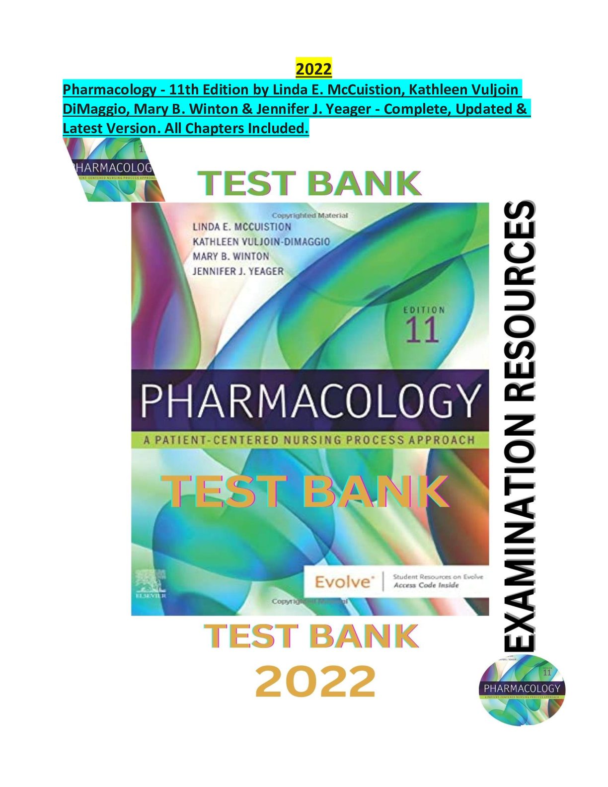 Preview image for Test Bank for Pharmacology - 11th Edition by Linda E. M., Kathleen V. D., Mary B. W. & Jennifer J. Y. All Chapters (1-55)