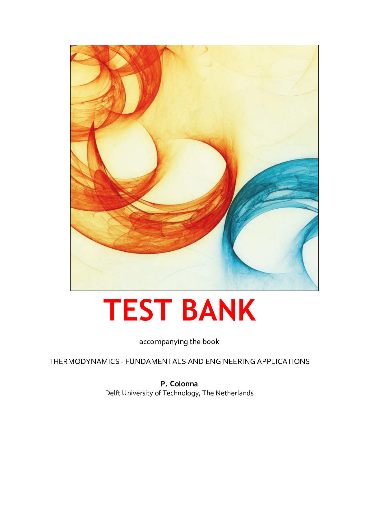 Preview image for TEST BANK accompanying the book   thermodynamics - fundamentals and engineering applications (Answered) Updated 2025.