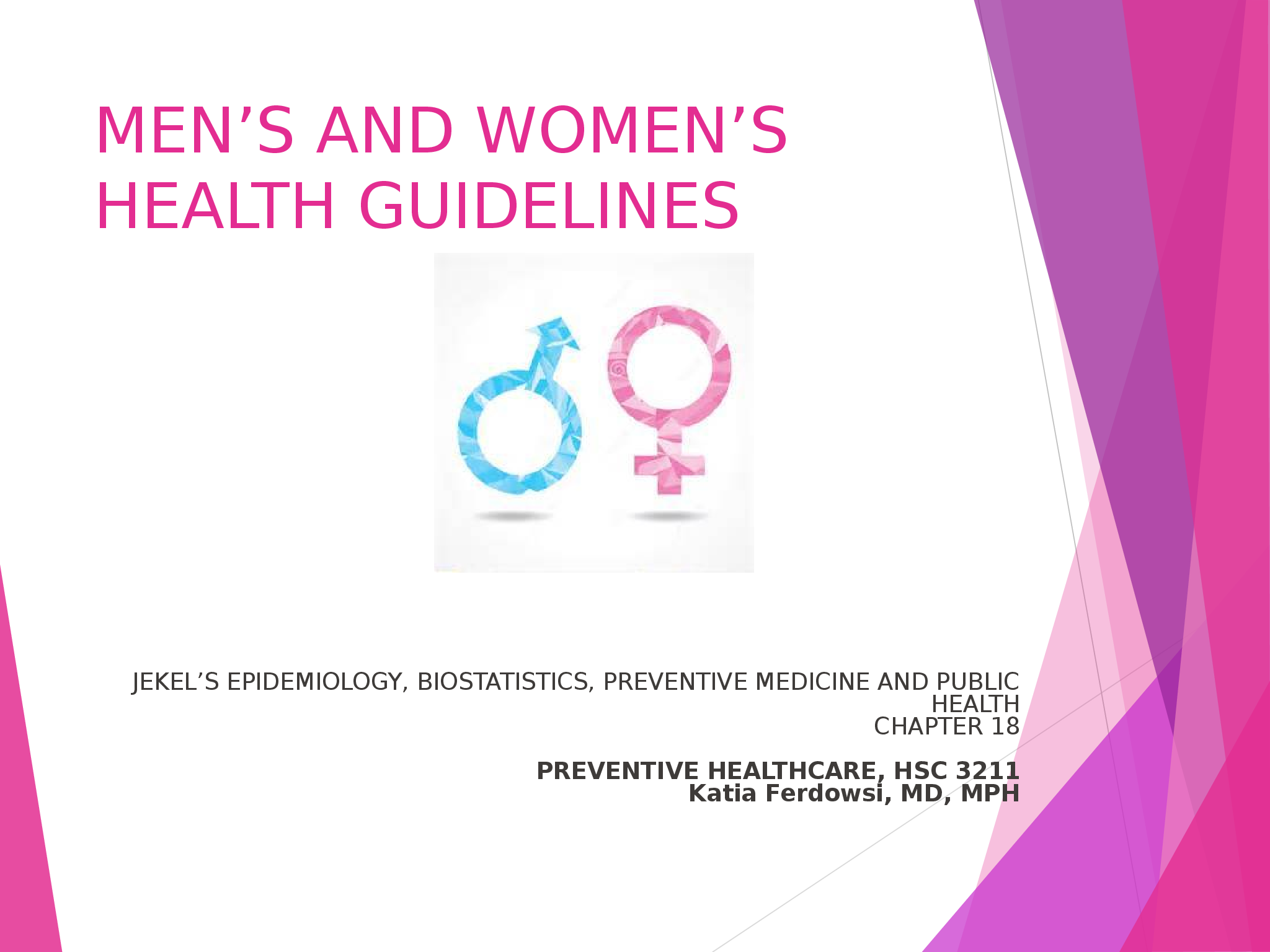 Preview image for MEN’S AND WOMEN’S  HEALTH GUIDELINES