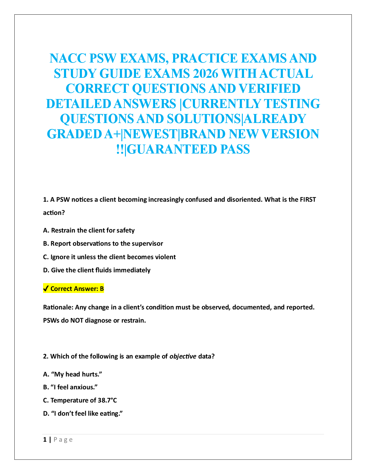 Preview image for NACC PSW EXAMS, PRACTICE EXAMS AND  STUDY GUIDE EXAMS 2026