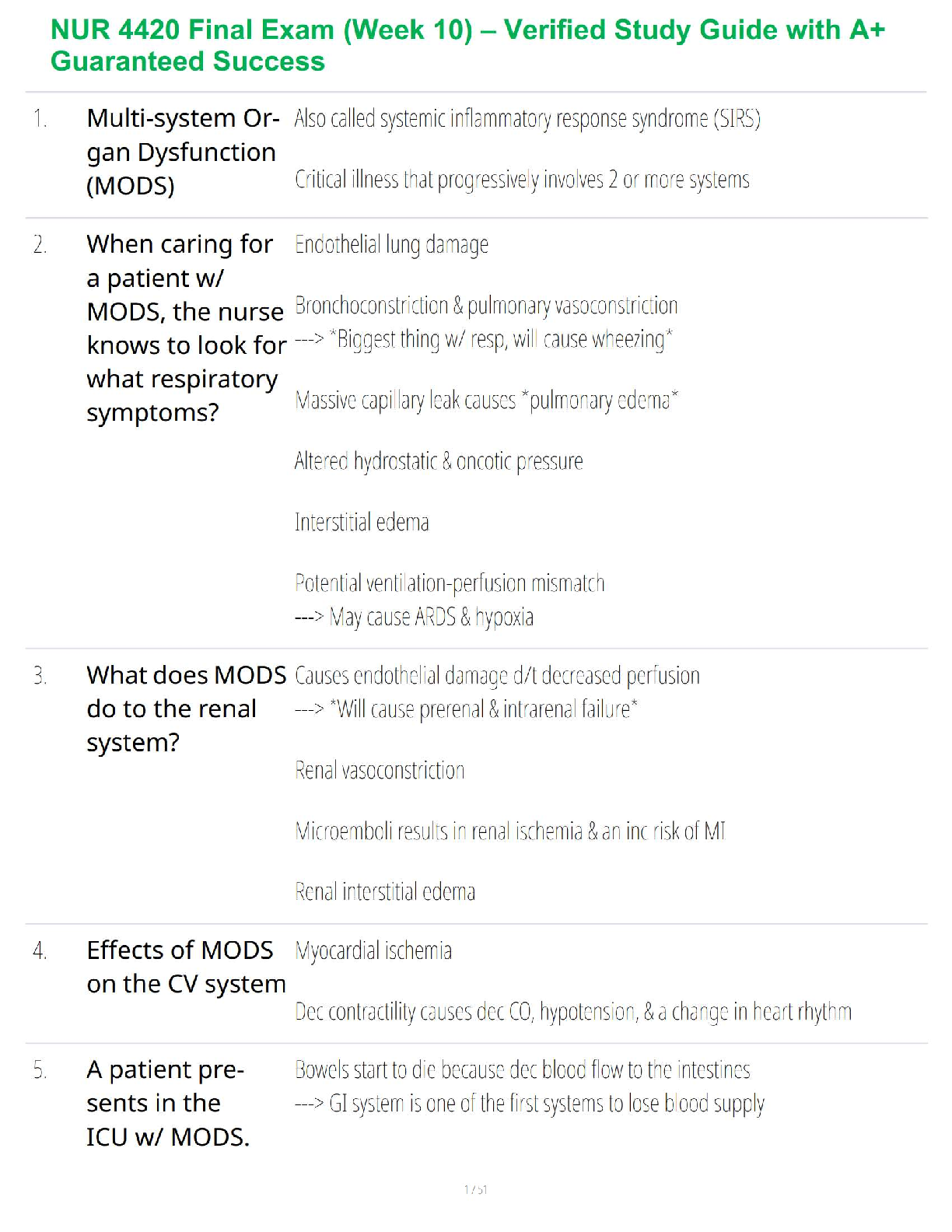 Preview image for NUR 4420 Final Exam (Week 10) – Verified Study Guide with A+ Guaranteed Success