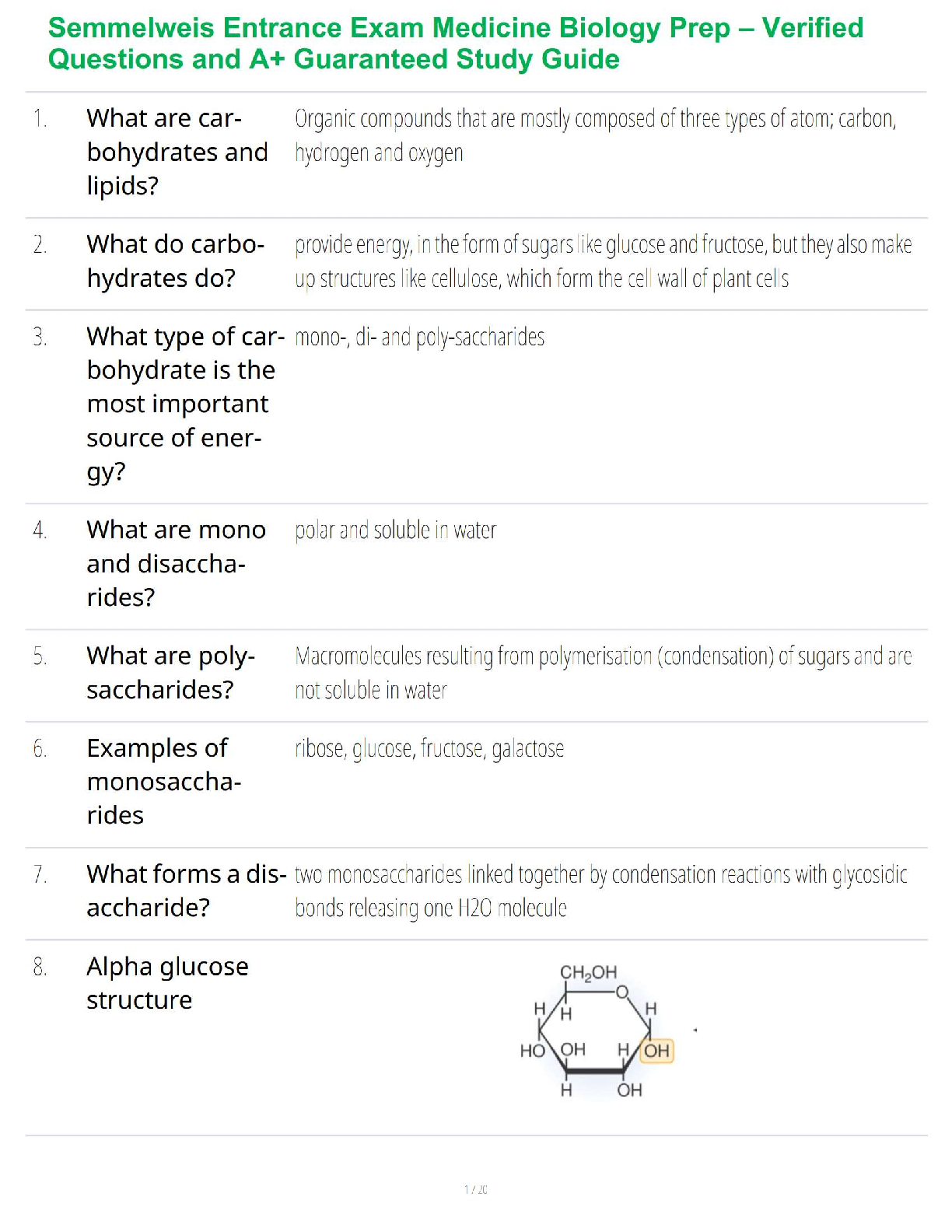Preview image for Semmelweis Entrance Exam Medicine Biology – Verified Study Guide with A+ Guaranteed Success