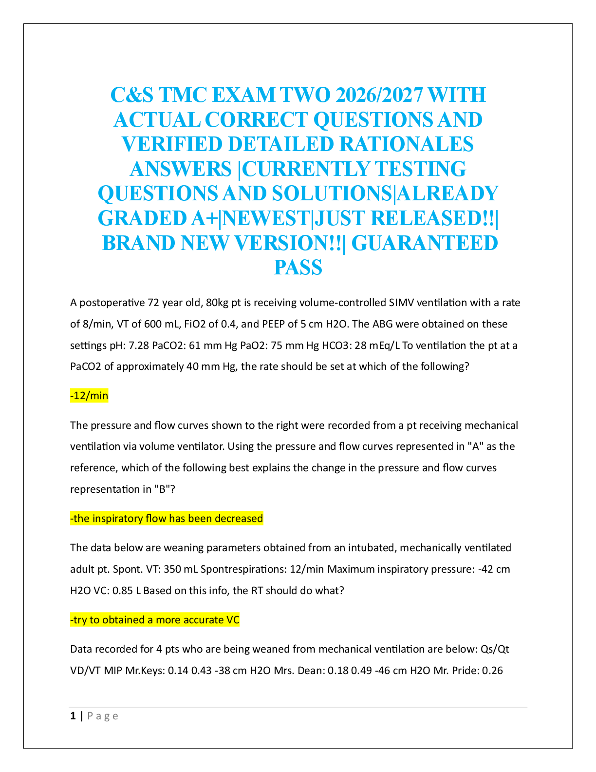 Preview image for C&S TMC EXAM TWO 2026/2027