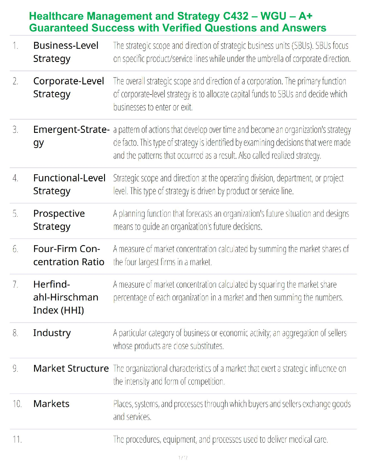 Preview image for Healthcare Management and Strategy C432 – WGU – A+ Guaranteed Success with Verified Questions and Answers