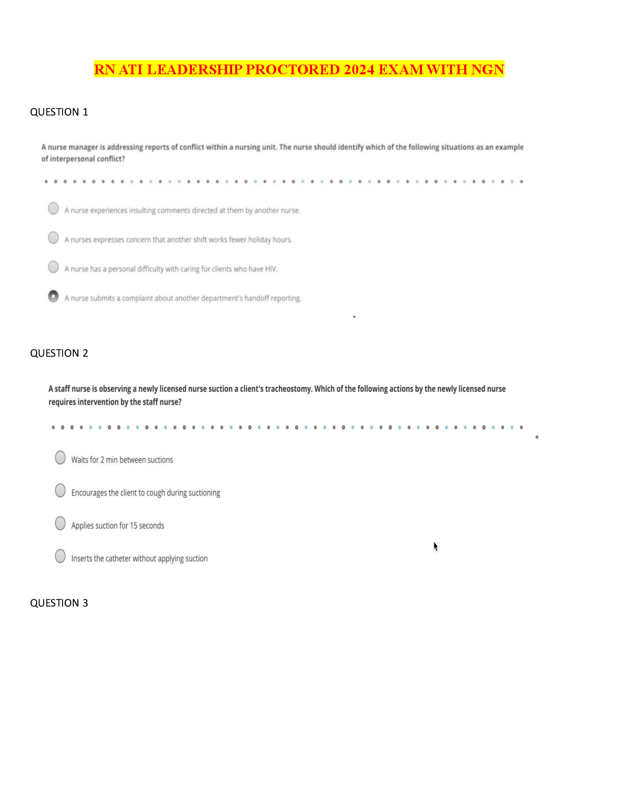 Preview image for 🚀 ✅ Verified ATI RN Leadership Proctored Exam 2023/2025 with NGN 🎯 |📖70 Real Questions & Answers