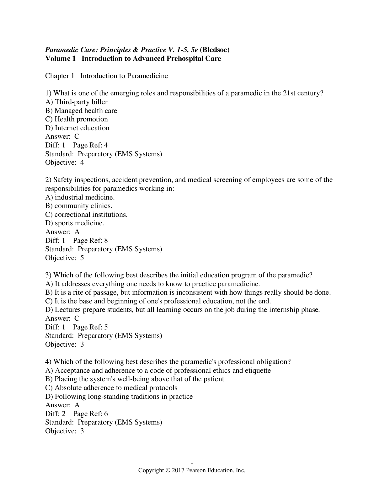 Preview image for Paramedic Care: Principles & Practice V. 1-5, 5th edition (Bledsoe)