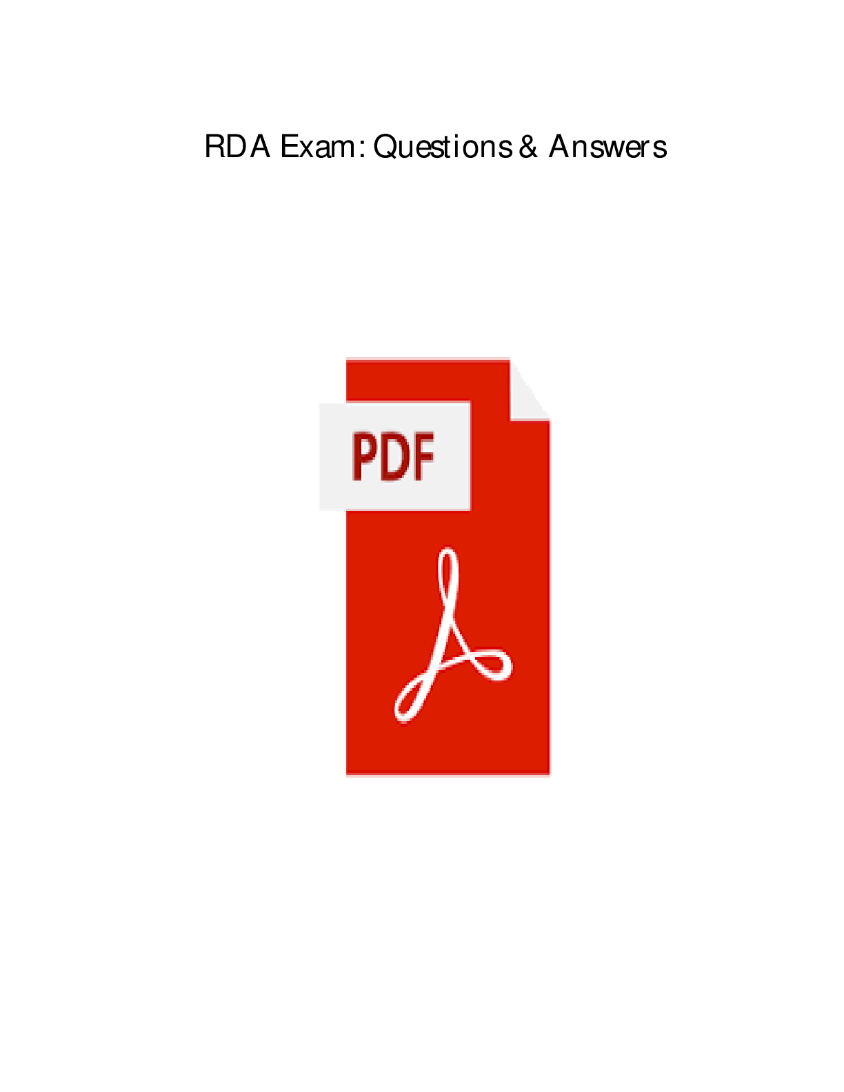 Preview image for RDA EXAM NEWEST 2025 ACTUAL EXAM 2 VERSIONS (VERSION A AND B) COMPLETE 450 QUESTIONS AND CORRECT DETAILED ANSWERS (VERIFIED ANSWERS) |ALREADY GRADED A+
