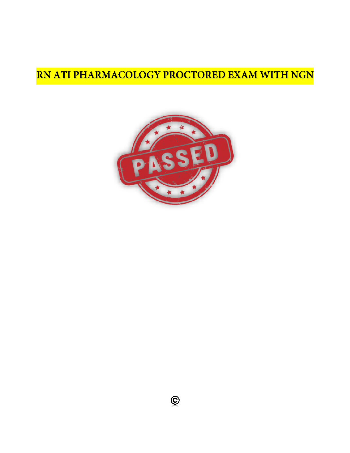 ATI RN PHARMACOLOGY PROCTORED EXAM WITH NGN 2025 Scholarfriends