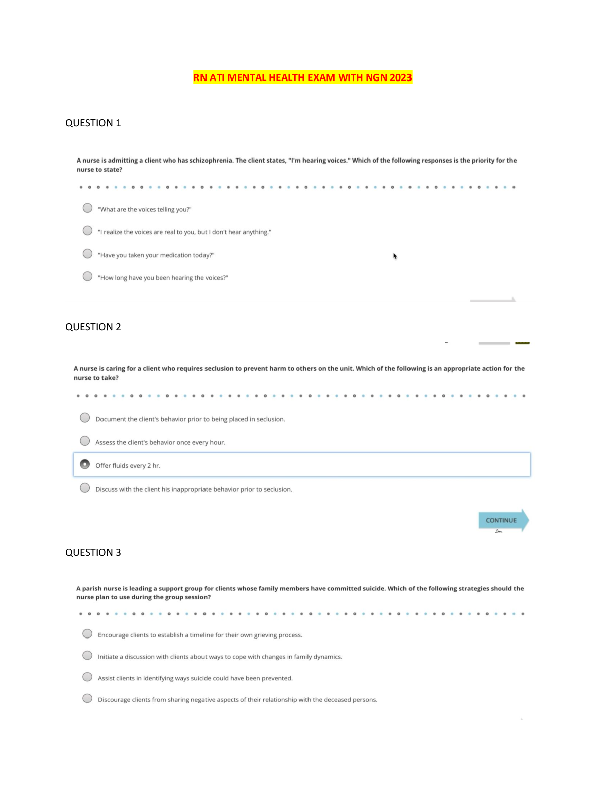 Preview image for RN ATI MENTAL HEALTH EXAM WITH NGN 2023