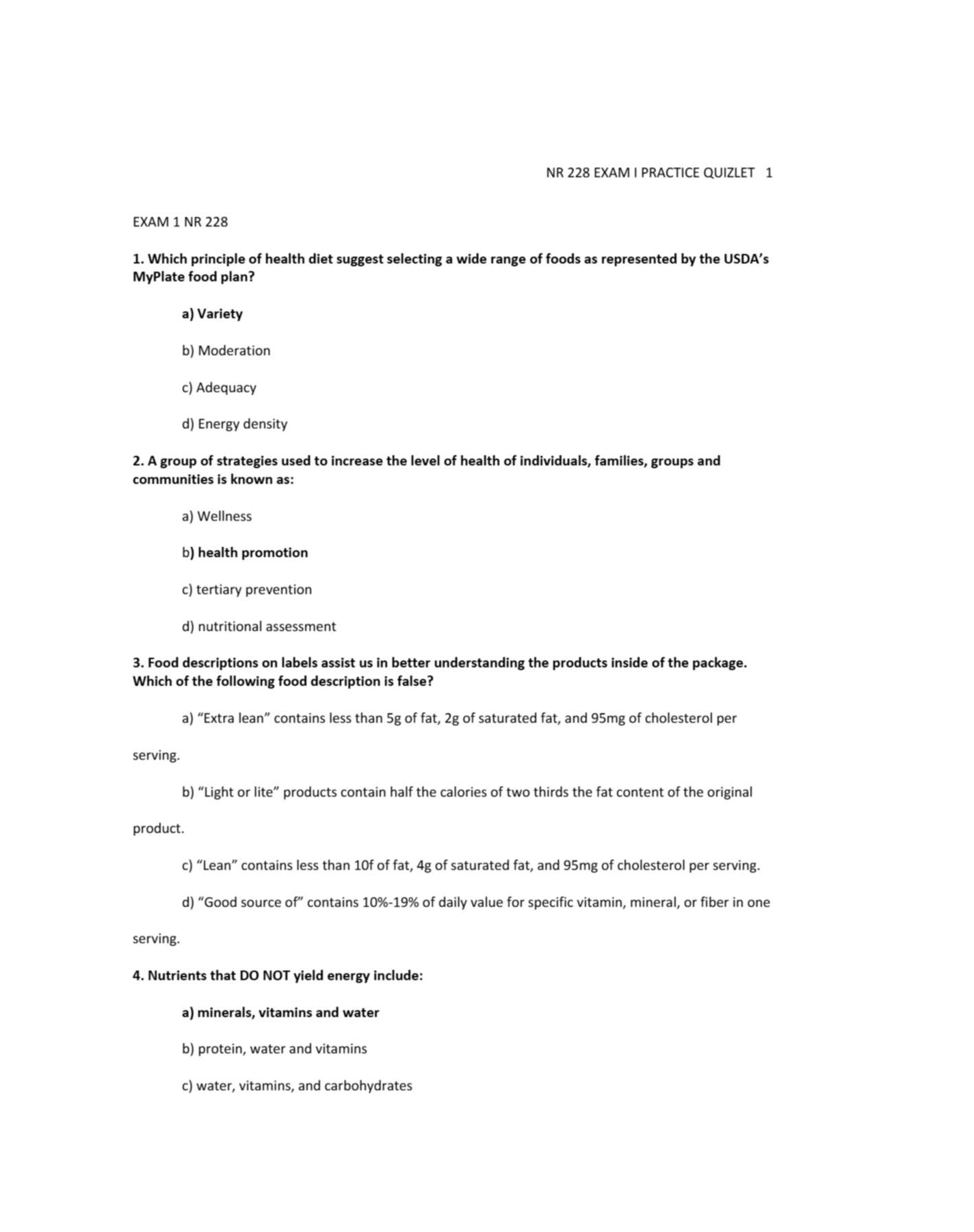 Preview image for NUTRITION QUESTIONS AND ANSWERS:key concepts in health and wellness