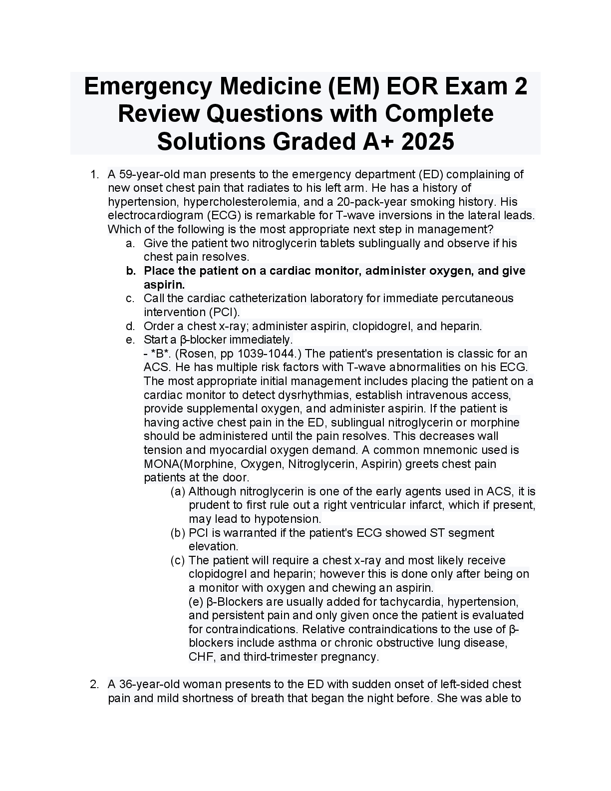Preview image for ER EOR Practice Questions and Answers with Complete Solutions Rated A 2025