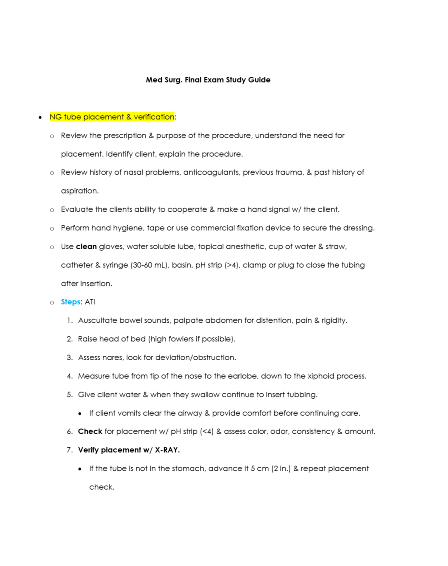 Preview image for MED SURG FINAL EXAM STUDY GUIDE