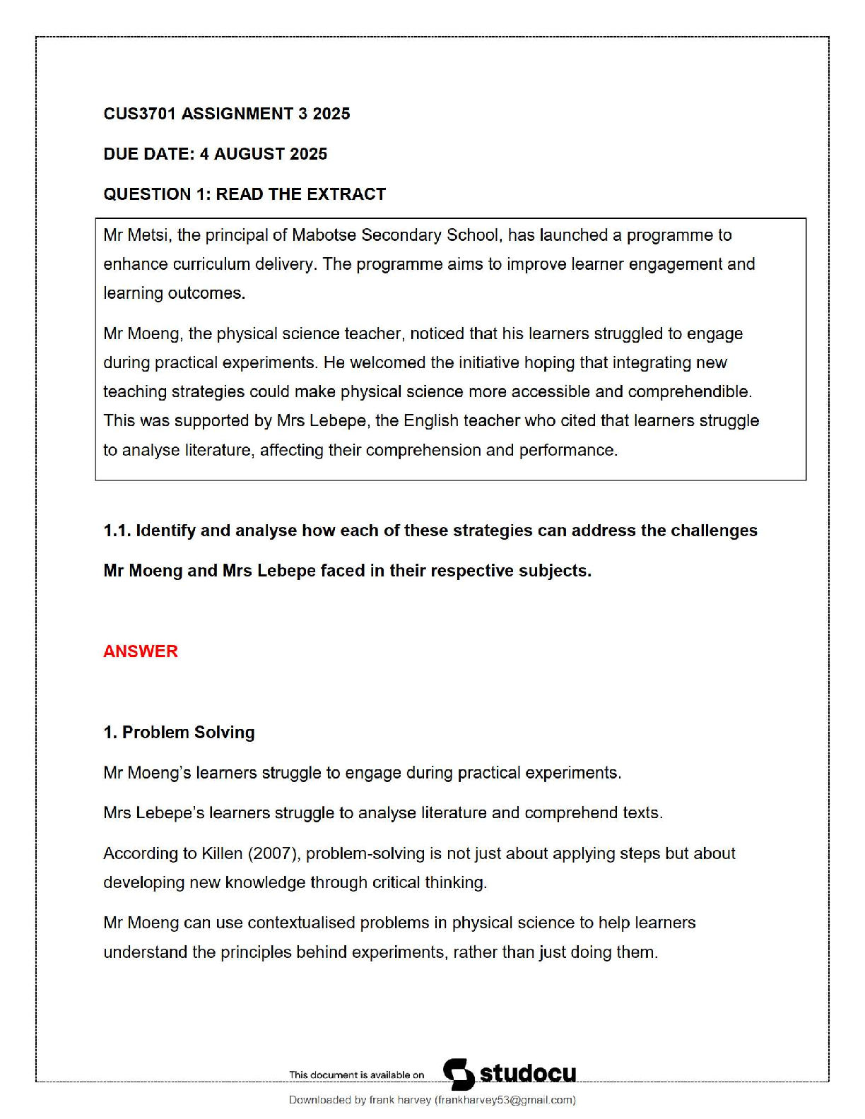 Preview of ENG1514 Assignment 2 / Memo Language Skills & Communication   2025 Update