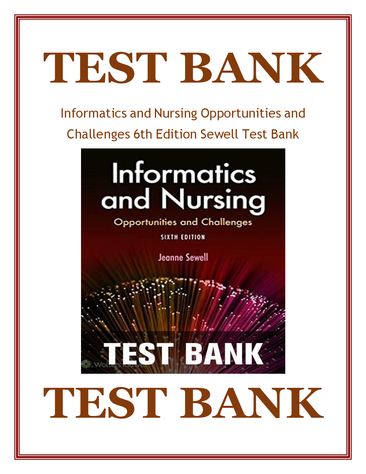 Preview image for TEST BANK Informatics and Nursing Opportunities and Challenges 6th Edition Sewell A+