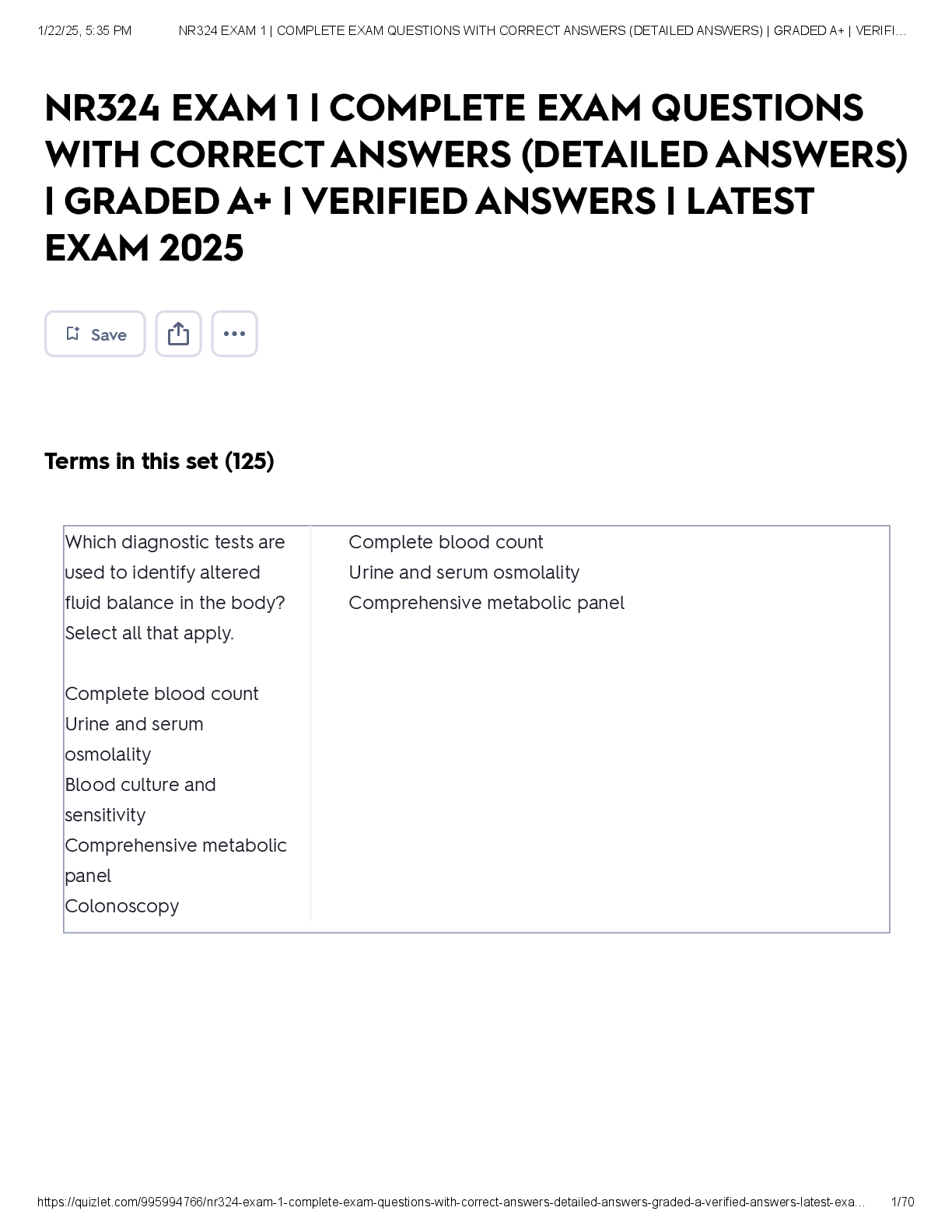 NR324 EXAM 1 | COMPLETE EXAM QUESTIONS WITH CORRECT ANSWERS (DETAILED ANSWERS) | GRADED A+