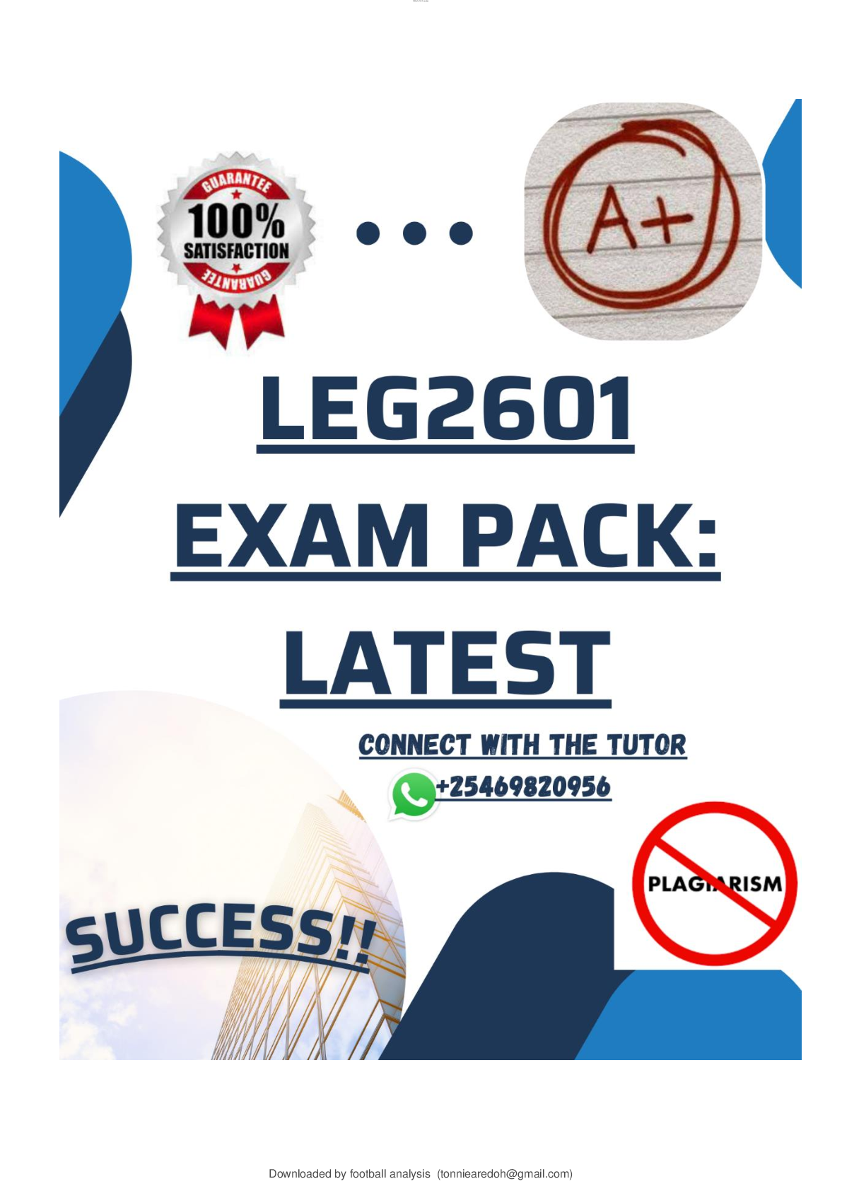 Preview of LEG2601 EXAM PACK CONTAINS LATEST QUESTIONS AND ANSWERS A+ 2025