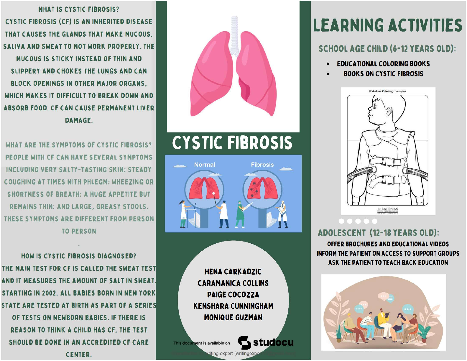 Preview of NUR 230 Galen College Teaching Plan – Cystic Fibrosis PEDS – 2025 update | NEW version | score 100%
