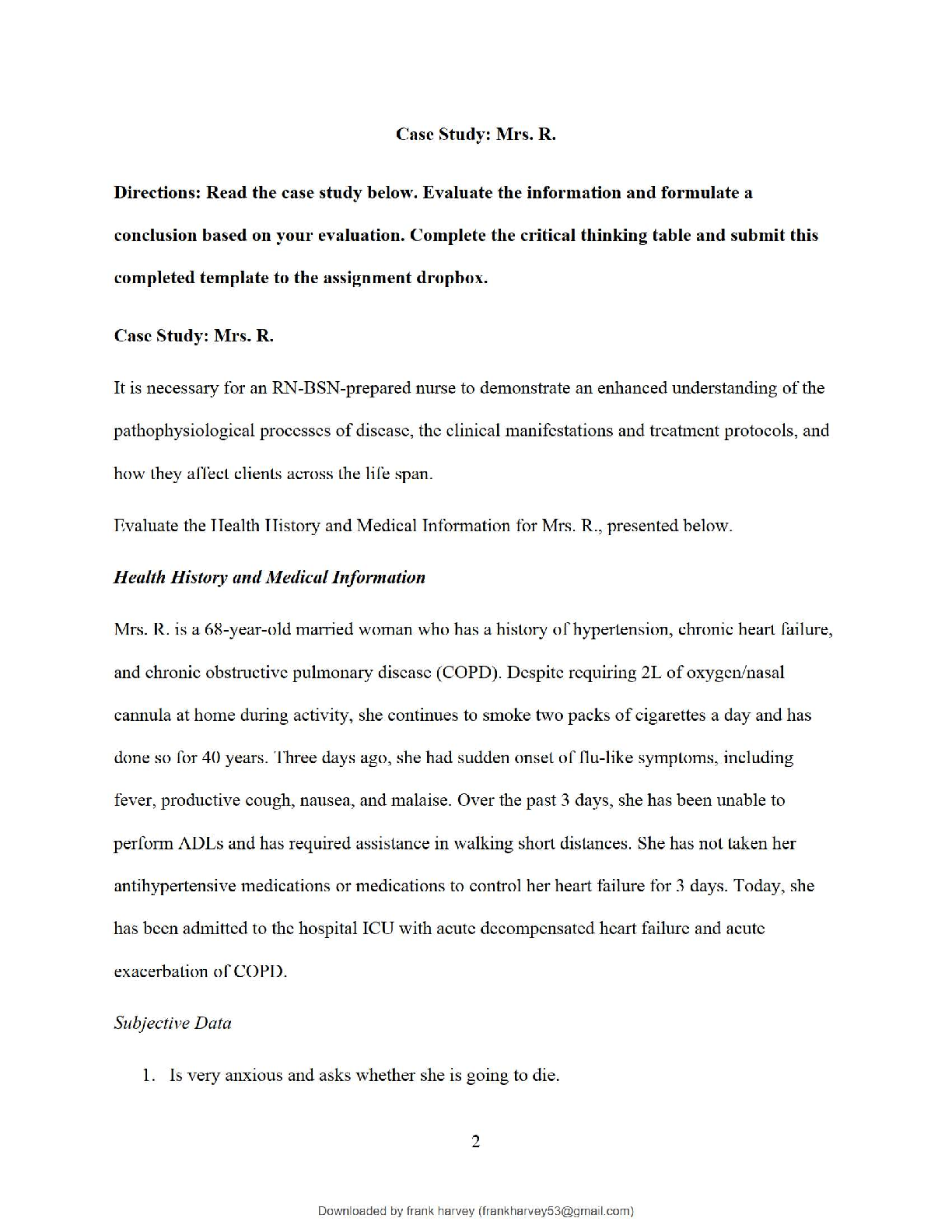 Preview of NRS 455 RS T1 – Mrs. R Case Study Evaluation & Nursing Interventions (2025 Guide)