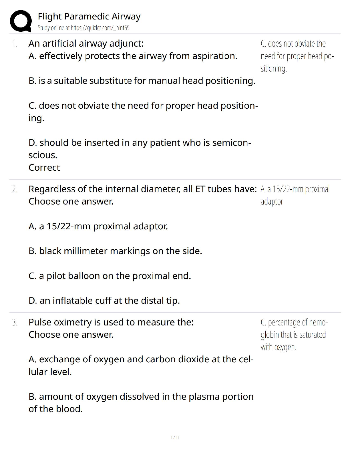 Preview of Flight Paramedic Airway Management / FP-C Exam 2025 –   / New Version