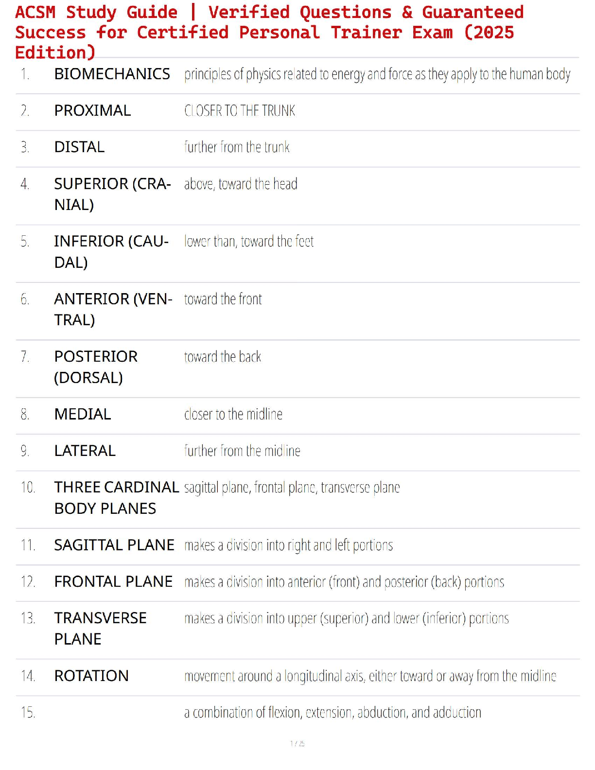 ACSM Study Guide | Verified Questions & Guaranteed Success for Certified Personal Trainer Exam (2025 Edition)