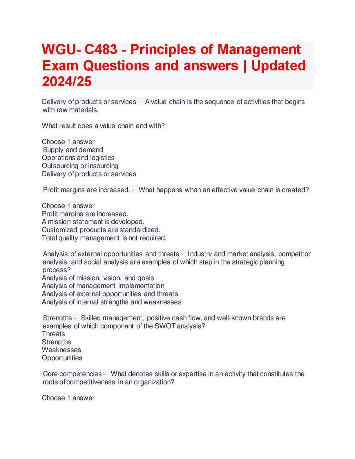 Preview image for WGU - D320 2024 EXAM QUESTIONS  WITH DETAILED VERIFIED ANSWERS  GRADE A+