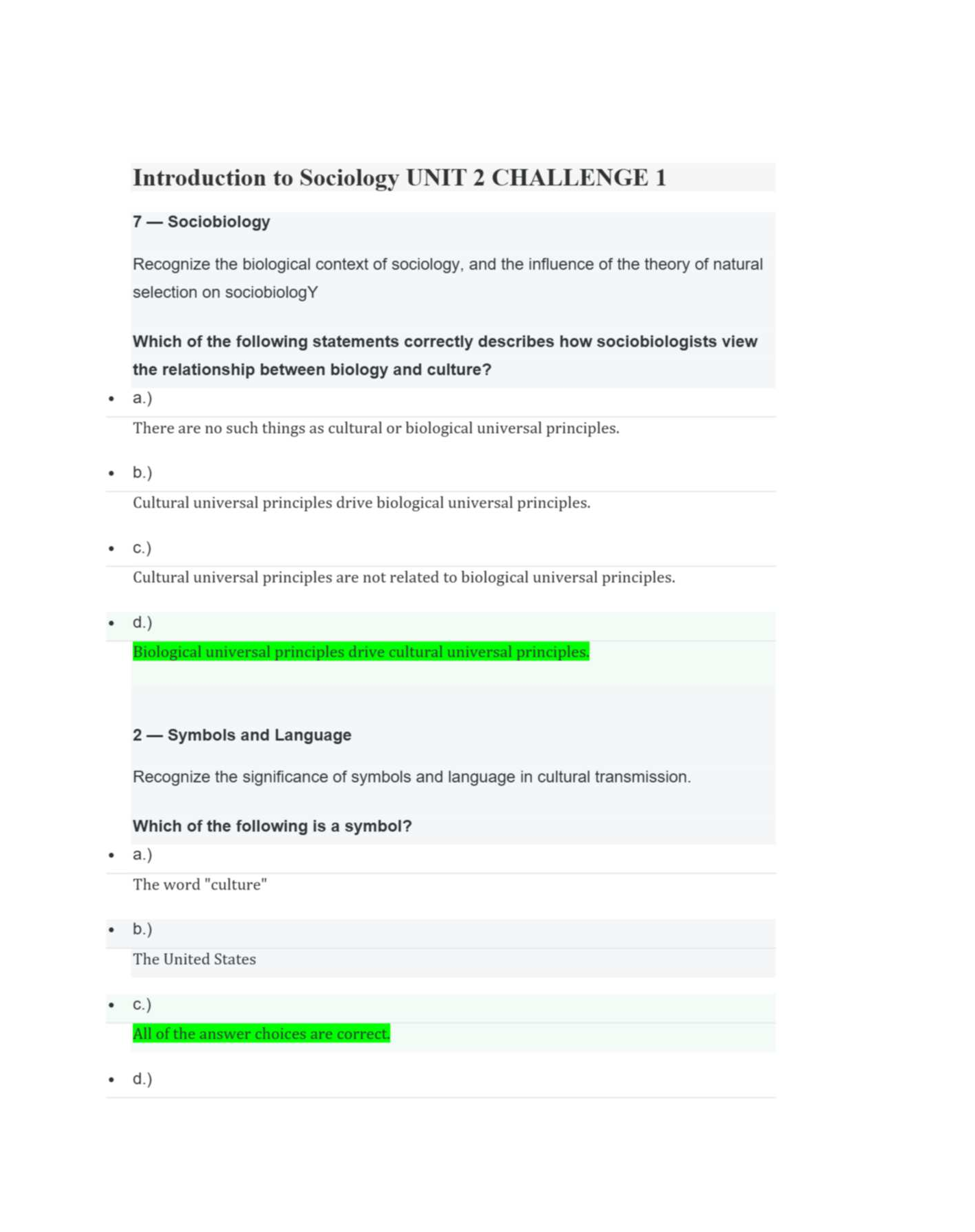 Preview image for INTRODUCTION TO SOCIOLOGY-Unit 2 Challenge