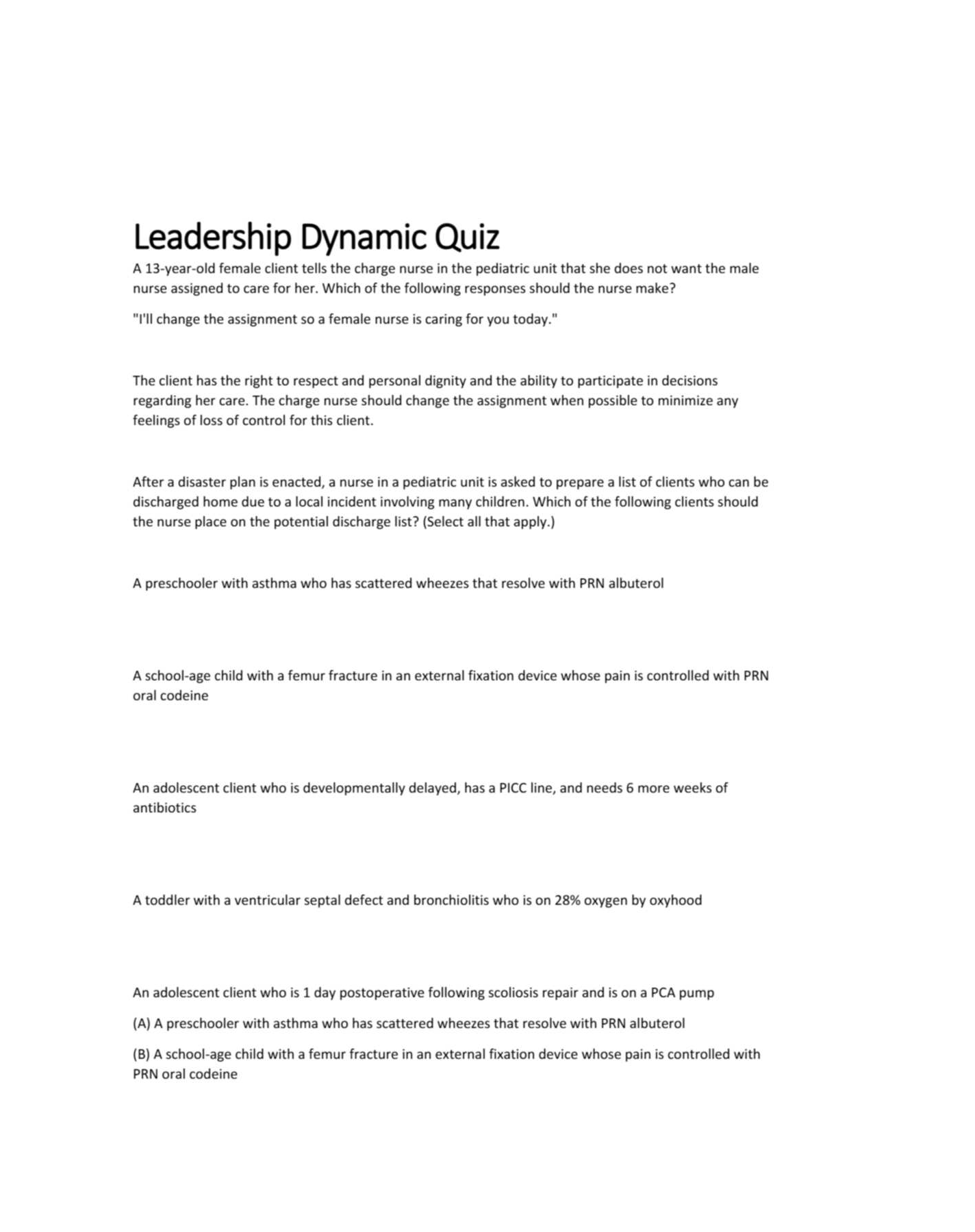 Preview image for LEADERSHIP DYNAMICS QUIZ