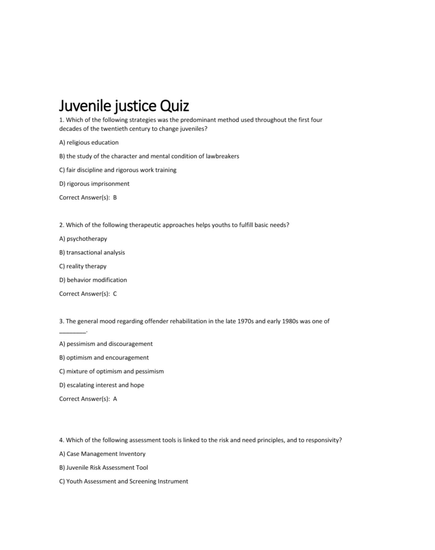 Preview image for JUVENILE JUSTICE QUIZ