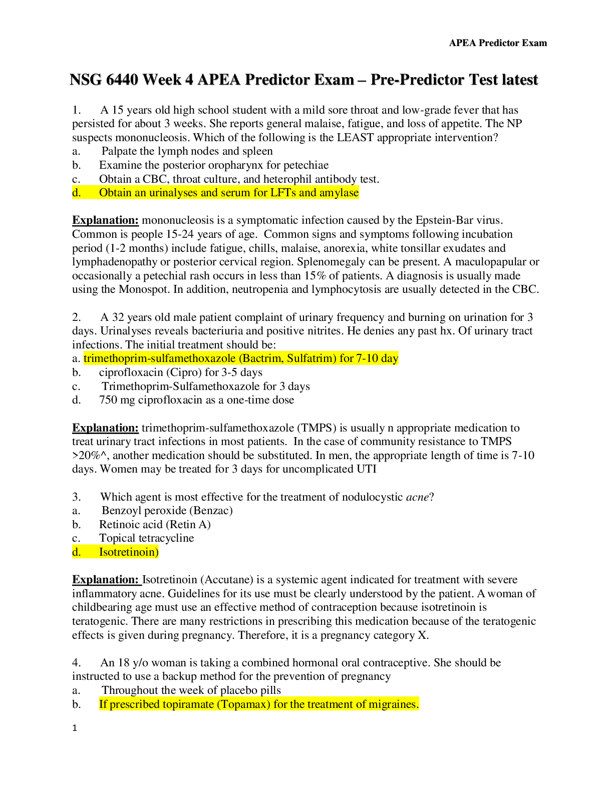 Preview image for Test Bank Predictor docx 1