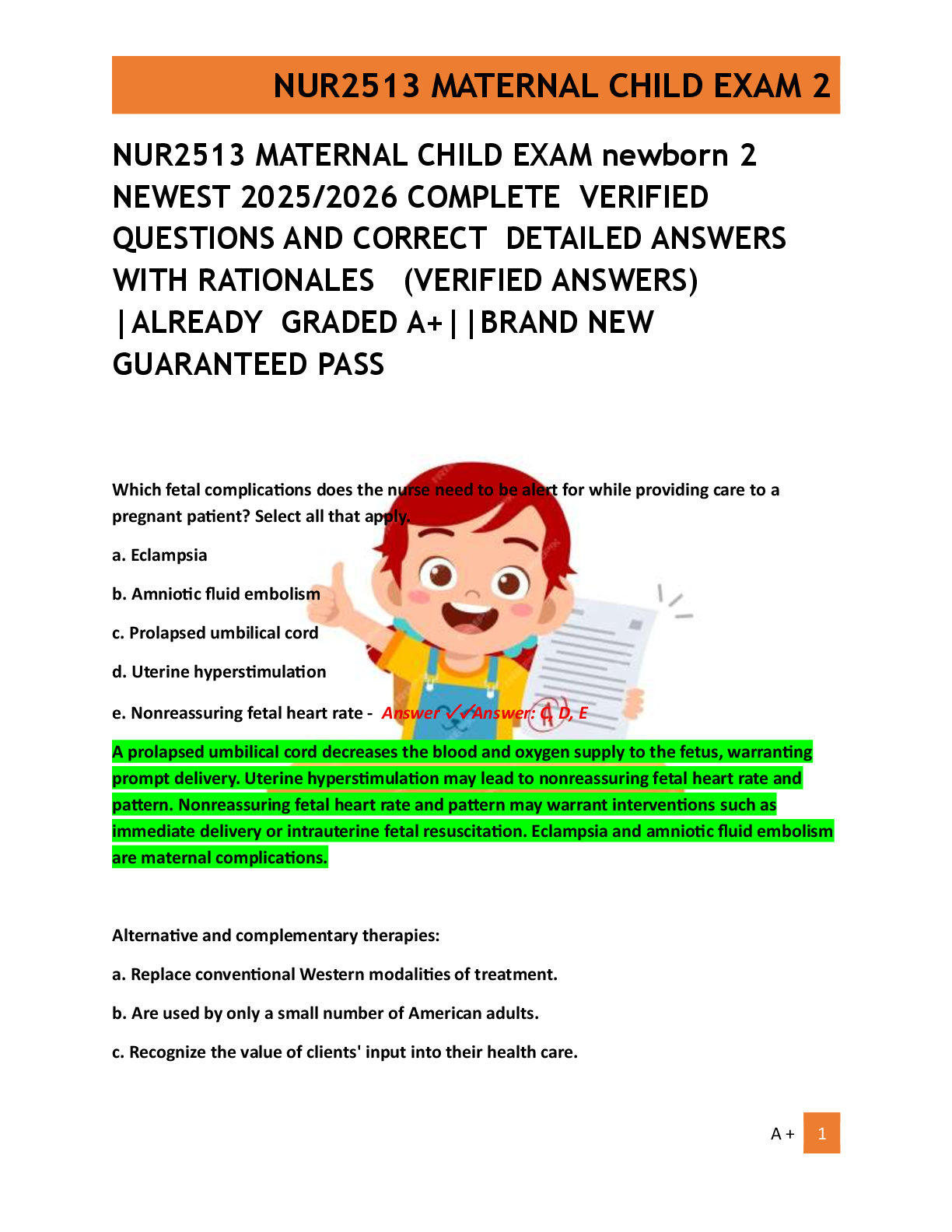 NUR2513 MATERNAL CHILD EXAM newborn 2   NEWEST 2025/2026 COMPLETE  VERIFIED  QUESTIONS AND CORRECT  DETAILED ANSWERS  WITH RATIONALES   (VERIFIED ANSWERS)  |ALREADY  GRADED A+||BRAND NEW   GUARANTEED PASS