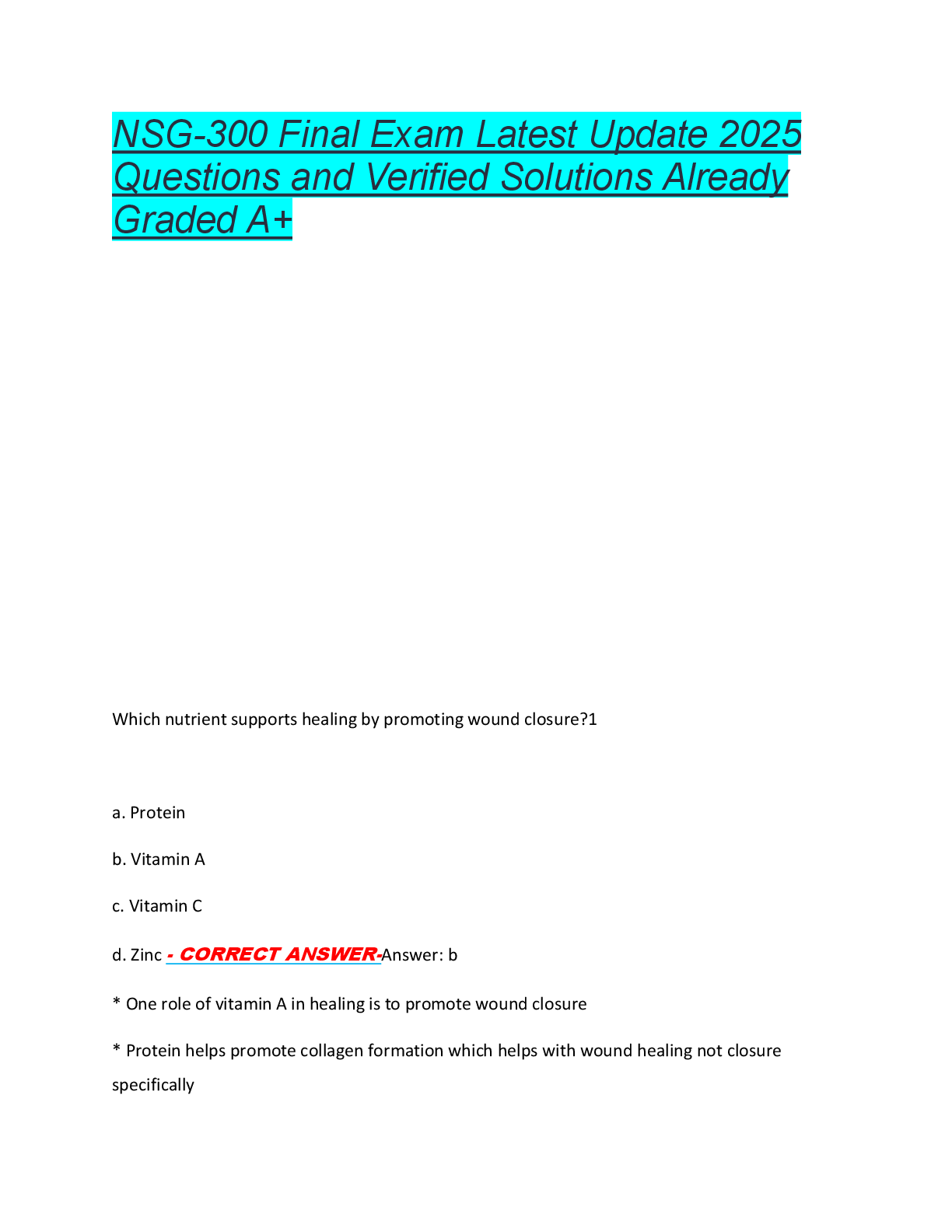 Recommended document preview for NUR 254 EXAM #2 NEWEST 2025  QUESTIONS and ANSWERS ALREADY  GRADED A+|ASSURED SUCCESS