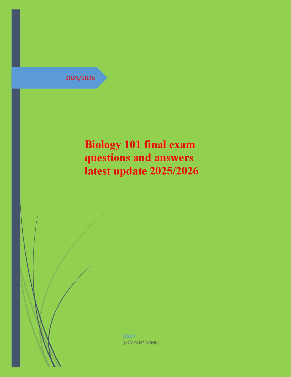 Preview of Biology 101 final exam  questions and answers  latest update 2025/2026