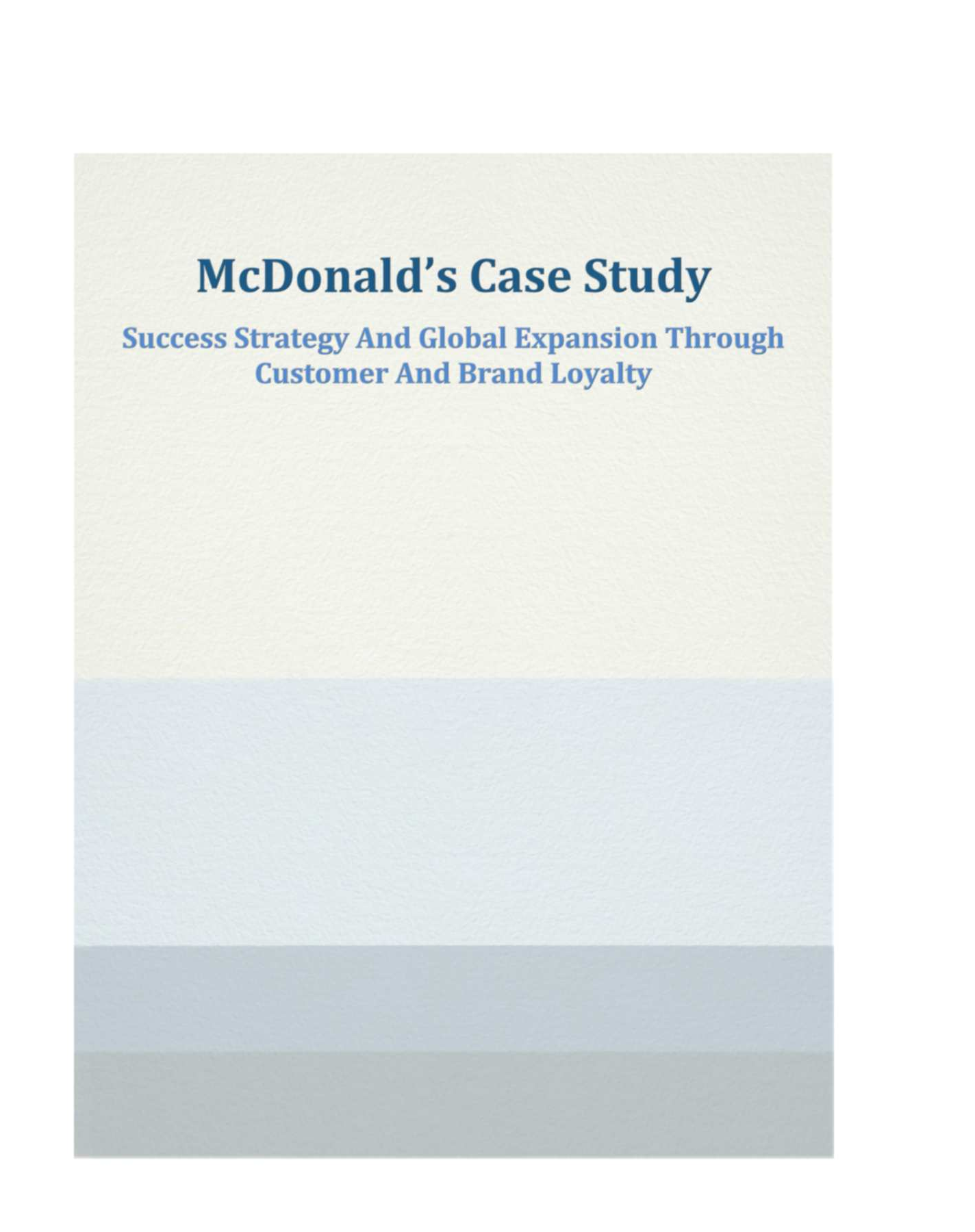 Preview image for MCDONALD`S CASE STUDY ANALYSIS