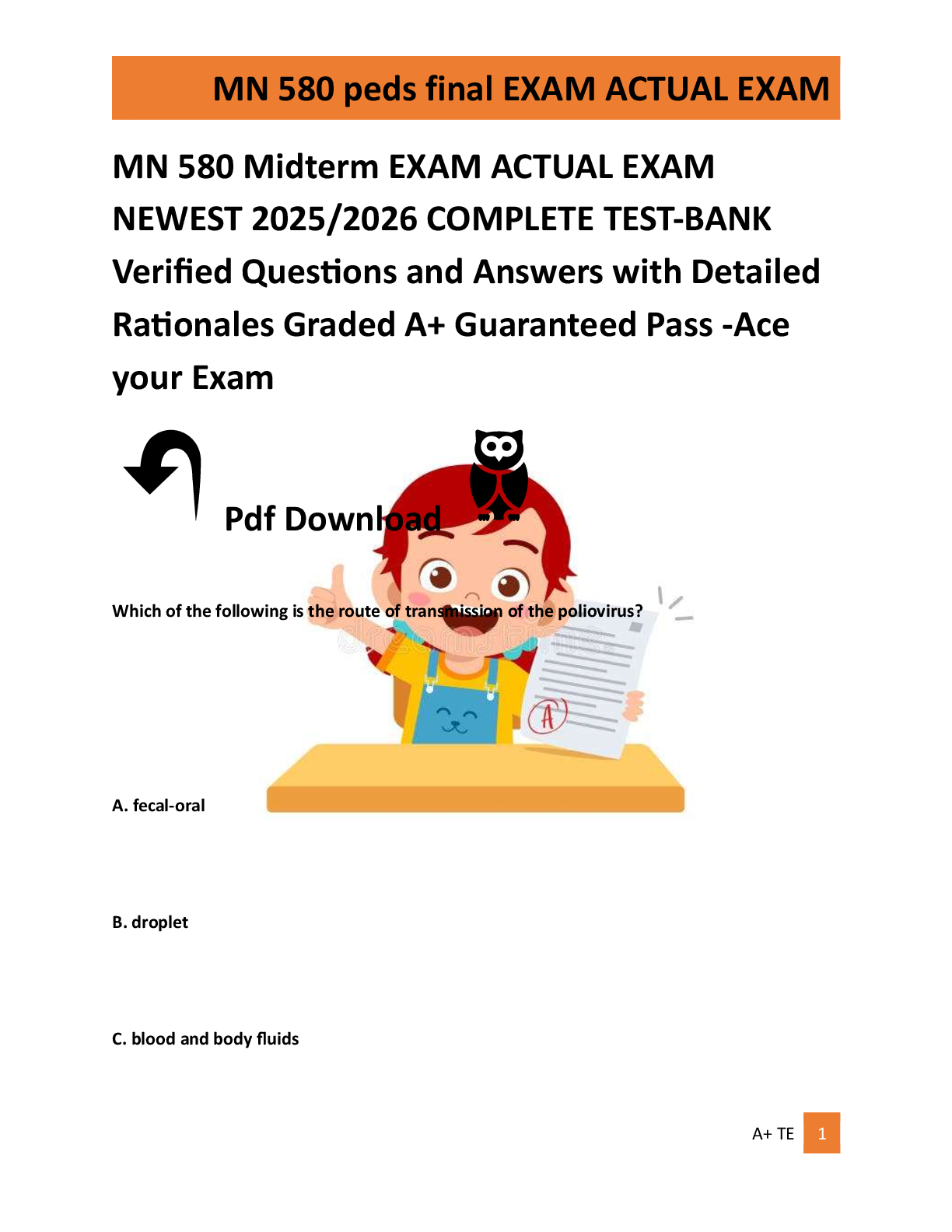 Preview of MN 580 Midterm EXAM ACTUAL EXAM  NEWEST 2025/2026 COMPLETE TEST-BANK  Verified Questions a