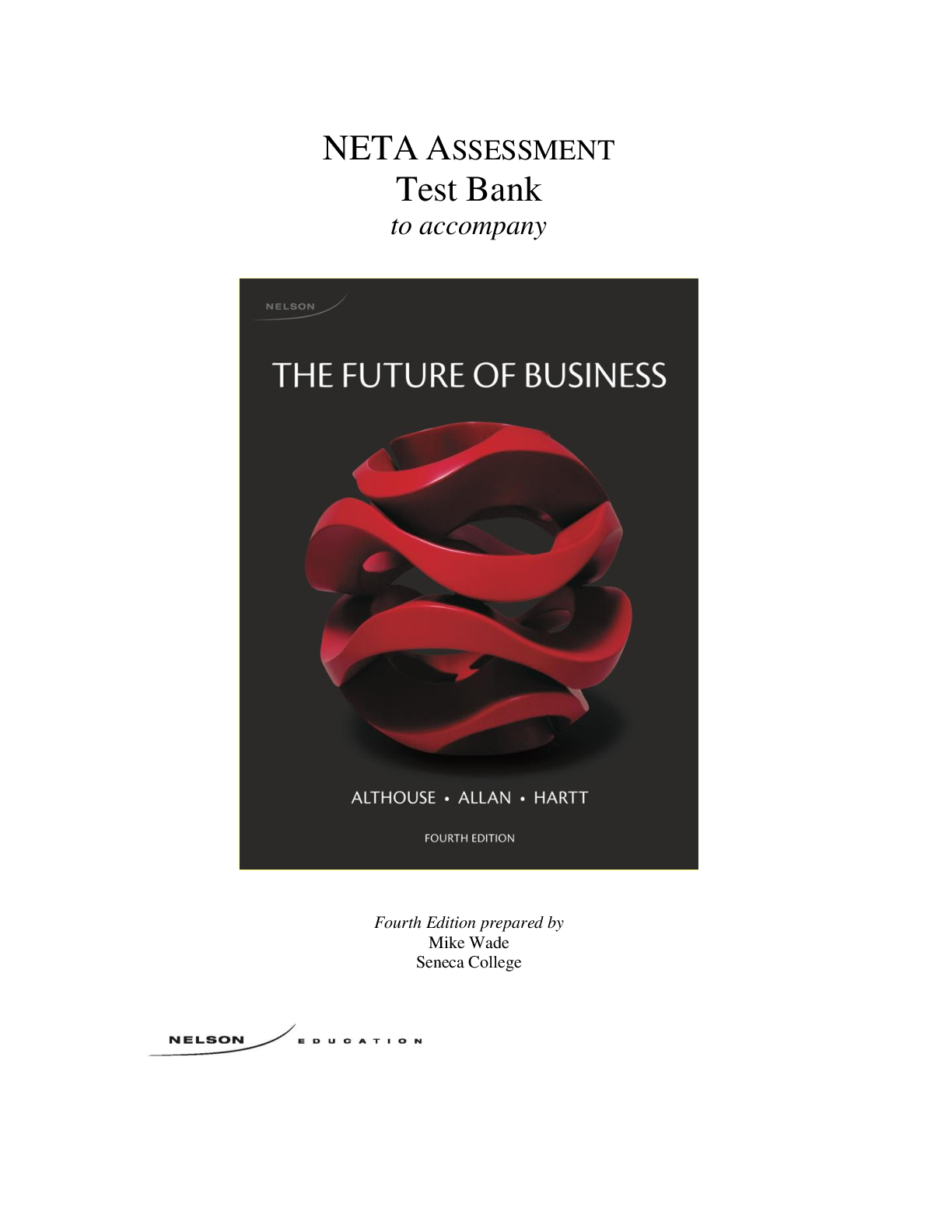 Preview image for The Future Of Business 4th Edition By Althouse, Allan, Hartt TEST BANK