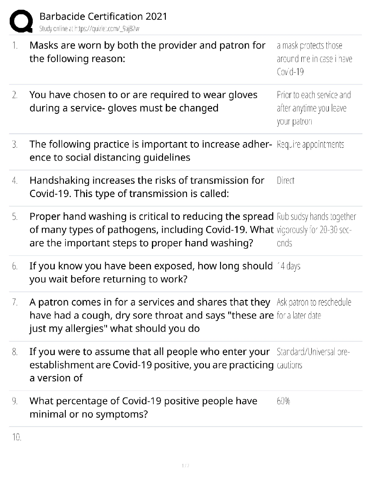 Preview image for Barbicide Certification 2021 / Disinfection & Sanitation Course / Cosmetology Exam Prep / Industry-Standard