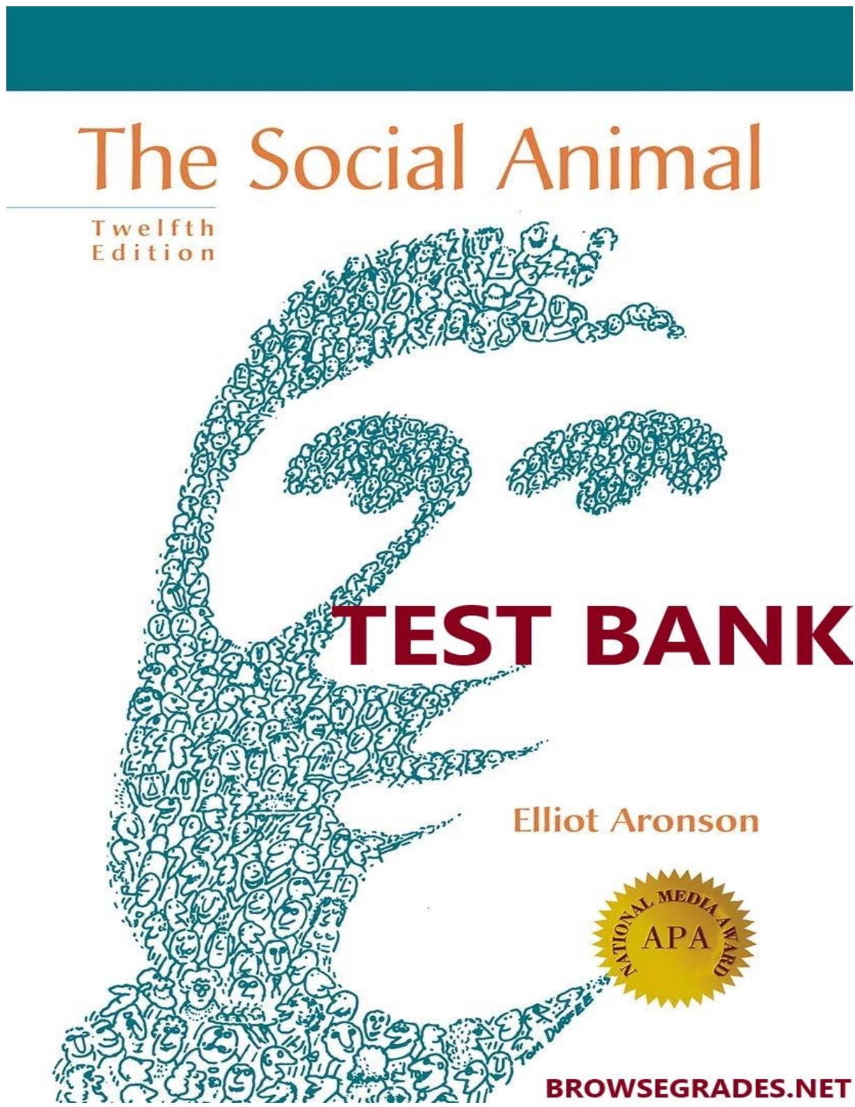 Preview image for The Social Animal 12th Edition By Elliot Aronson TEST BANK