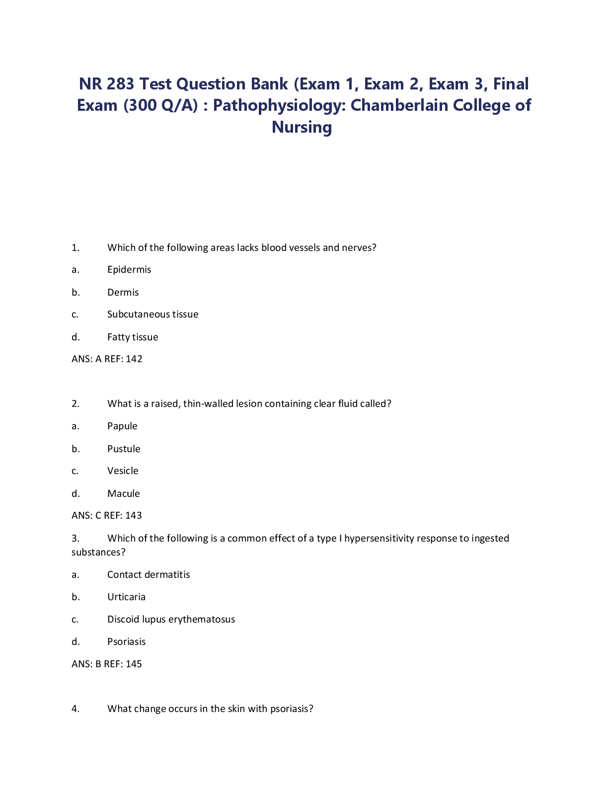Preview image for NR 283 Test Question_Bank__Exam_1__Exam_2__Exam_3__Final_Exam__300_Q___A___Pathophysiology_Chamberla