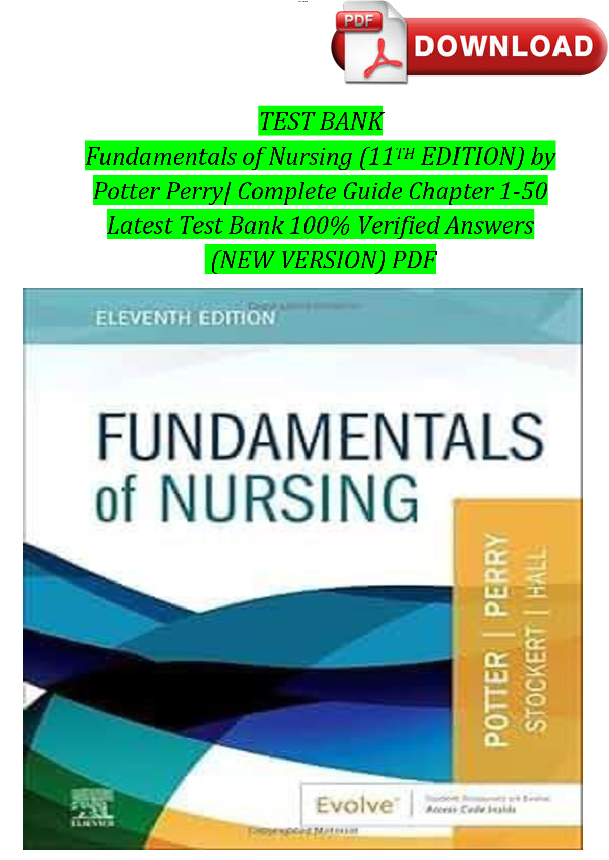 Preview image for test bank for fundamentals of nursing 11th edition potter.pdf