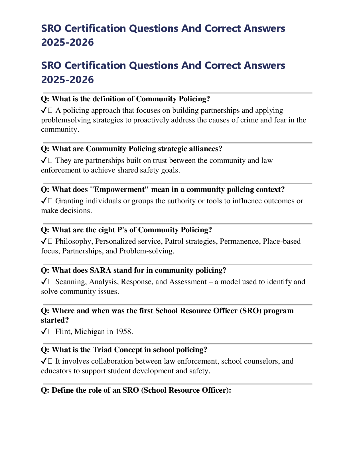 Preview image for SRO Certification Questions And Correct Answers 2025-2026