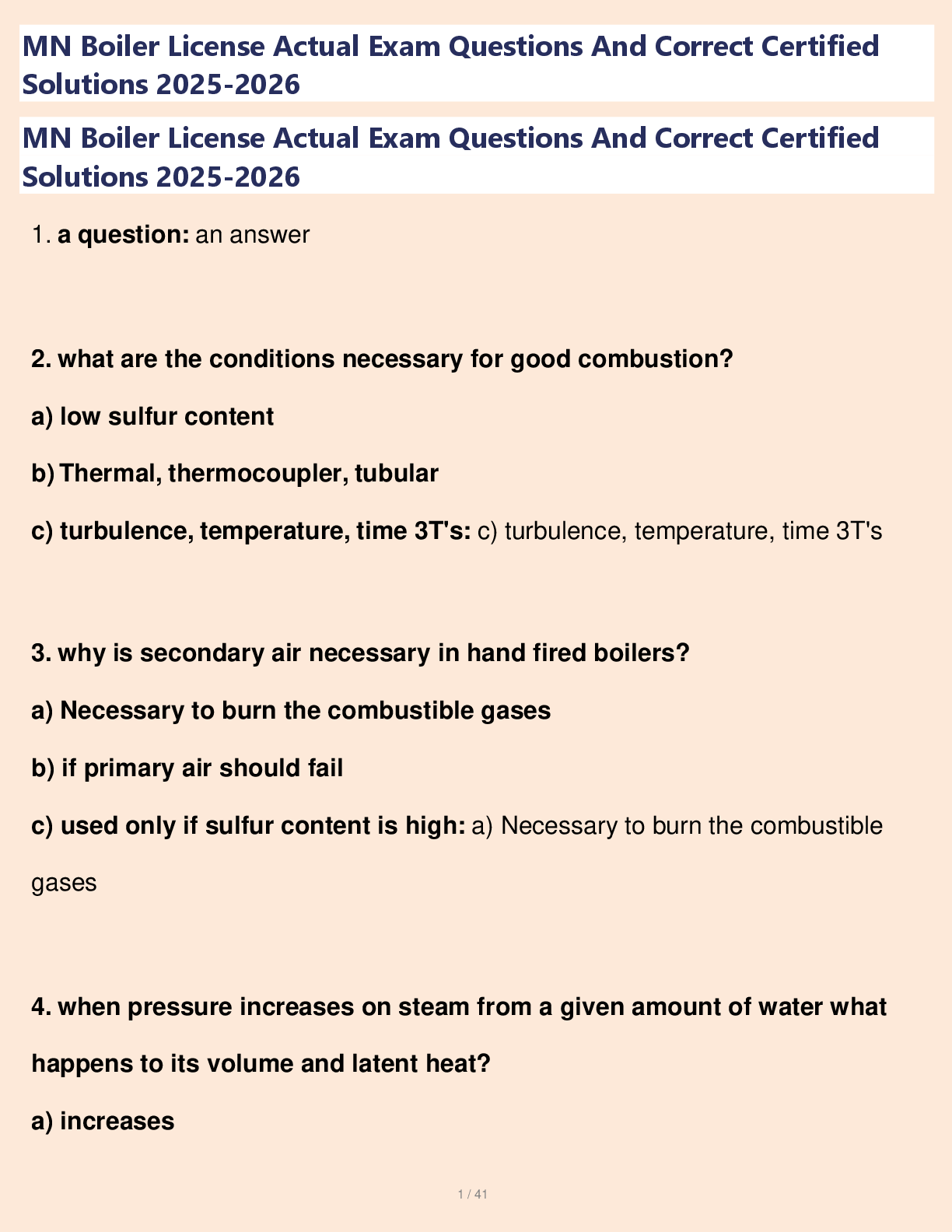Preview image for MN Boiler License Actual Exam Questions And Correct Certified Solutions 2025-2026
