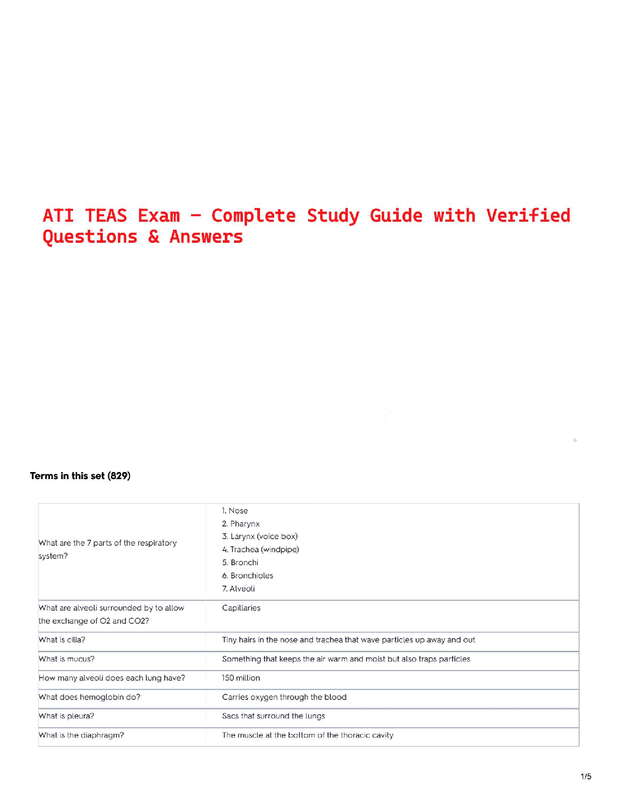 ATI TEAS Exam – Complete Study Guide with Verified Questions & Answers