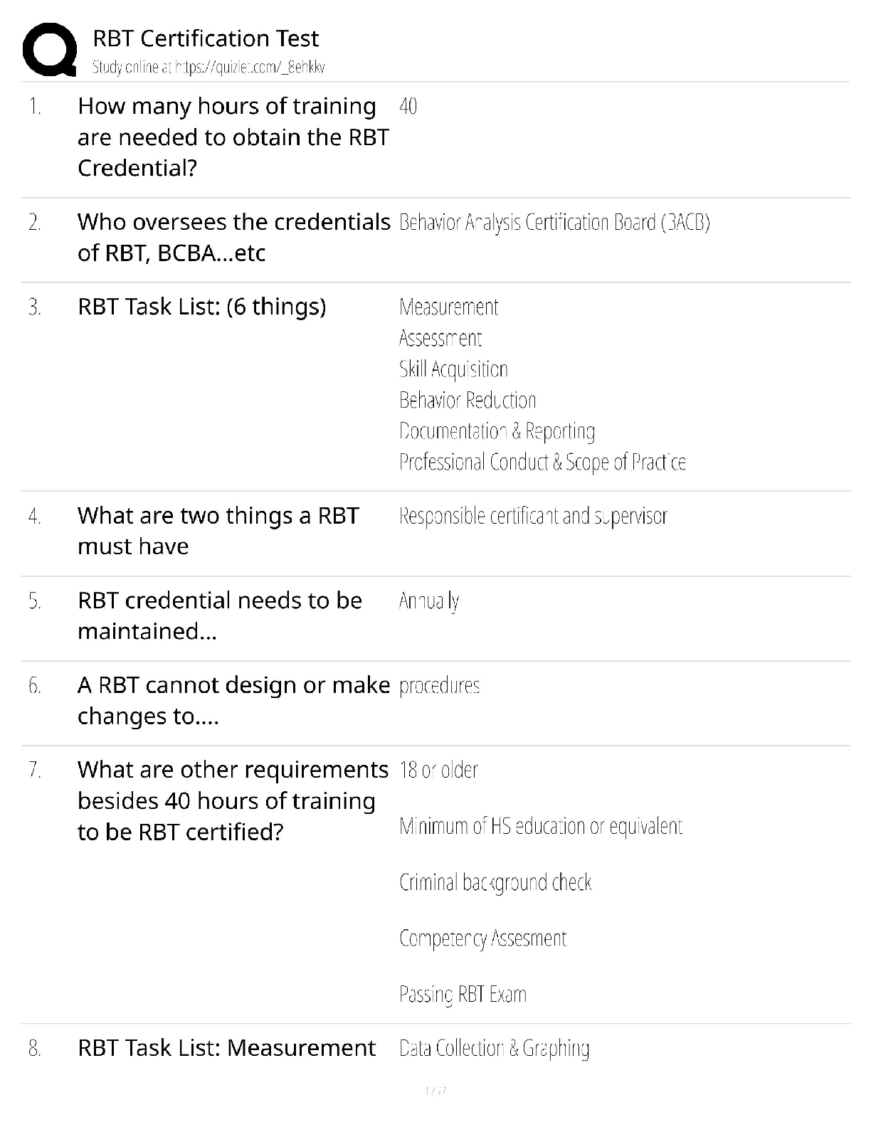 RBT Certification Exam / BACB Test Prep / 2025 Practice Questions / Behavior Technician / Score 100%
